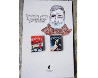 Ernest Hemingway's miniature book pins set