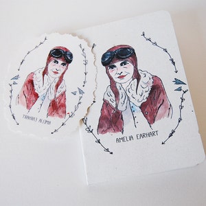 Paquete Amelia Earhart Notebook & Temporary Tattoo