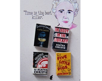 Agatha Christie's miniature book magnets set