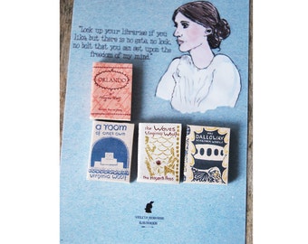 Virginia Woolf's  miniature book magnets set