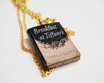 Breakfast at Tiffany's mini book necklace