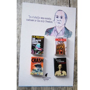 Juego de imanes en miniatura para libros de J. G. Ballard