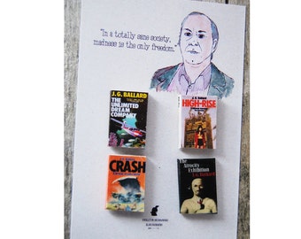 J. G. Ballard's miniature book magnets set