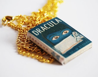 Dracula's mini book necklace