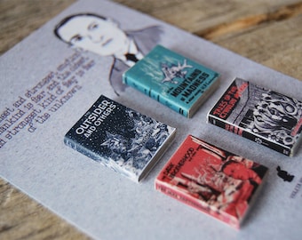 H. P. Lovecraft's  miniature book magnets set