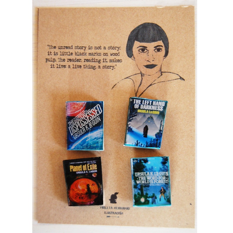 Juego de imanes de libros en miniatura de Ursula K. Le Guin imagen 1