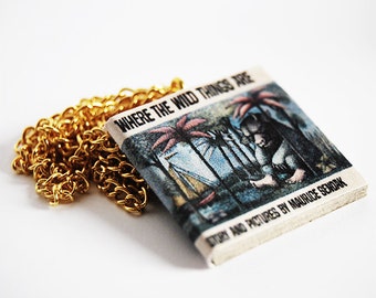 Where the wild things are mini book necklace