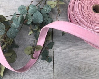 10 YARDS x 1&quot; Luxus Designer Urlaub Weihnachten Valentinstag Krone Samt metallic Dupion Schleife Schleife Pink Blush Rose