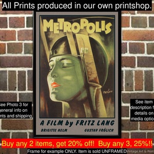 Movie Poster Metropolis, Vintage Film Art Print, Lobby Card, for Movie/Media Room Decor, Wall Art, Fritz Lang