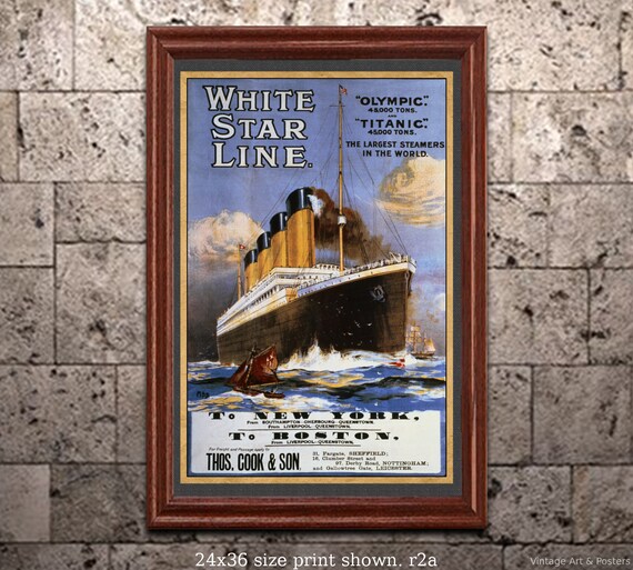 6 sizes matte+glossy avail Titanic White Star Line Sailing Notice Travel Poster