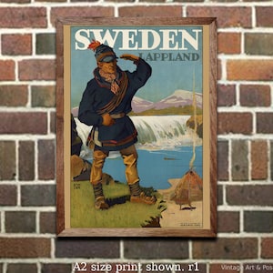 Travel Poster: &quot;Sweden Lappland&quot;, Vintage Art print