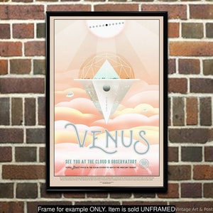 Venus Cloud 9 Observatory Poster: NASA JPL Space Tourism Sci-Fi Print
