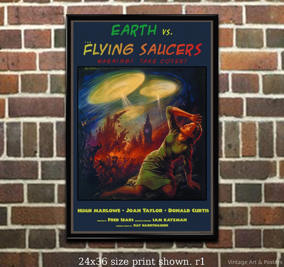Movie Poster Print Attack of the Flying Saucers Vintage Film Etsy