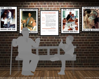 Norman Rockwell Four Freedoms Poster Set: WWII Propaganda Art