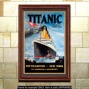 Titanic Poster: White Star Line Steamship Sailing Notice, Wall Art Print, Nautical Decor