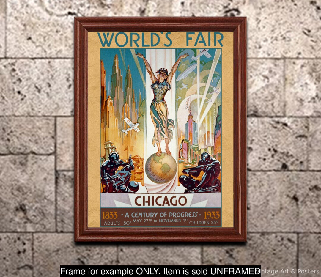 Art Deco Print: Chicago Worlds Fair Poster 1933 - Etsy