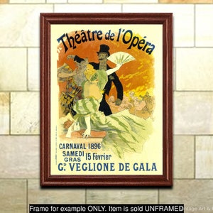 Art Nouveau Print Theatre de l'Opera 1896 Cheret Vintage French Advertisement Poster, Wall Art for Home or Office Decor