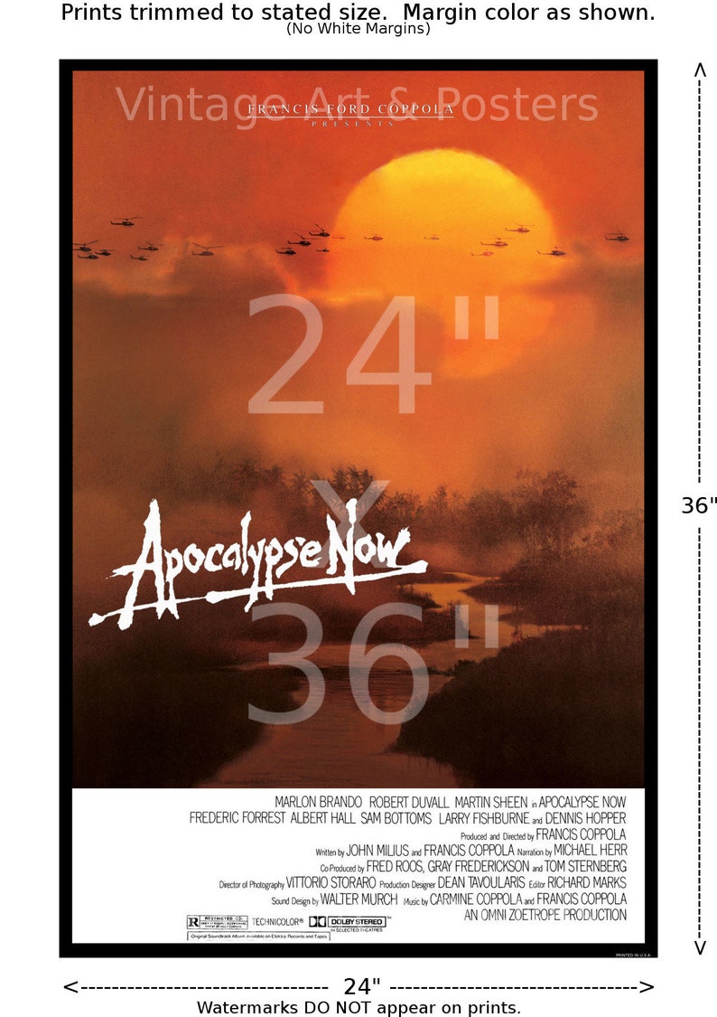 Movie Poster Apocalypse Now Vintage Film Art Print Lobby Card for Media Movie Room Decor, Wall Art 653 image 6