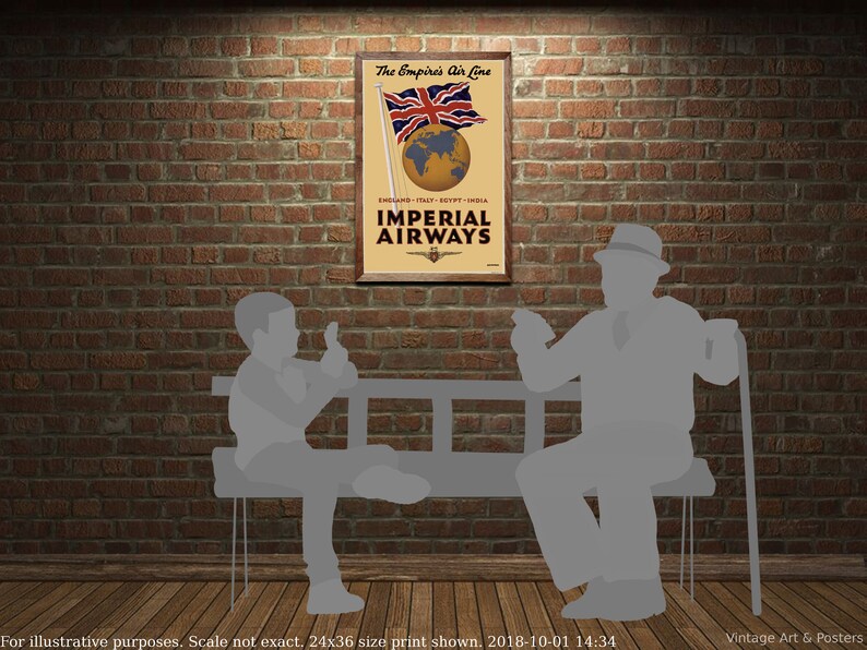 Vintage Travel Poster Print Imperial Airways 6 Airline Etsy