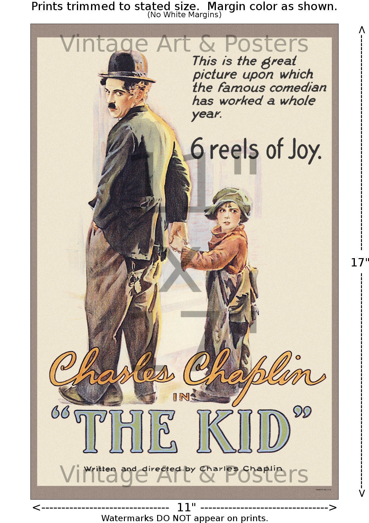 The Kid ワンシート映画ポスター CHARLIE CHAPLIN Charlie Chaplin Movie Poster, the Kid, Film Art Print, Wall