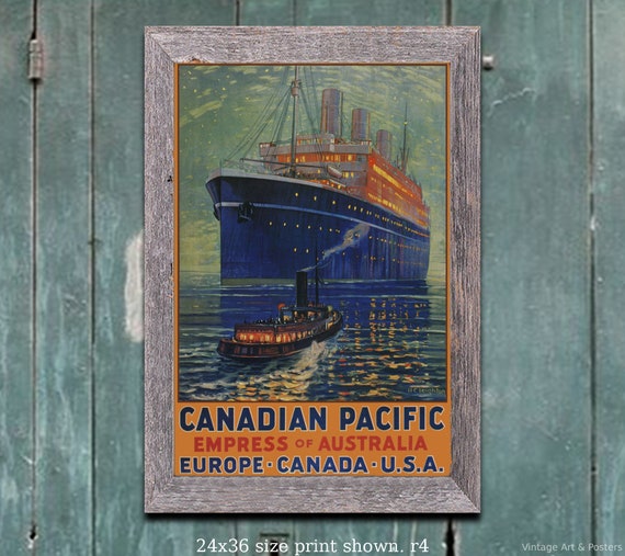 Vintage Old Transport Poster Orient Canadian Pacific Print A4 A3 A2 A1