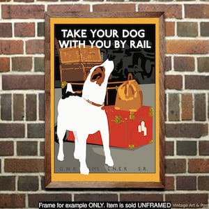 British Railroad Travel Poster: &quot;Take your Dog with you by Rail&quot;