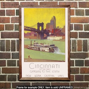 Travel Poster: &quot;Cincinnati - Gateway to the South - New York Central Railroad&quot;