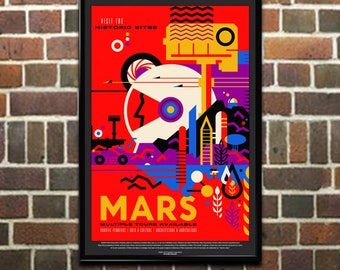NASA JPL Space Poster: "Mars", Sci-Fi Wall Art Print