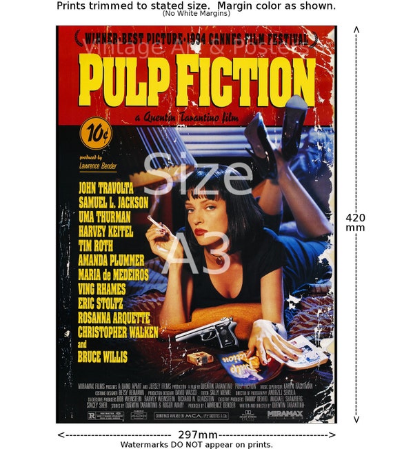 Movie Poster, Pulp Fiction, Uma Thurman, Lobby Card, Film