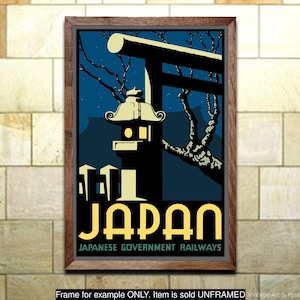 Railroad Travel Poster: Japan, Vintage Art print