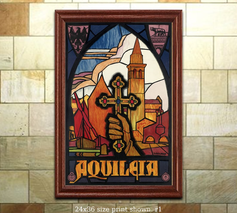 Vintage Italian Travel Poster 6 sizes, matte+glossy avail Monreale Palermo