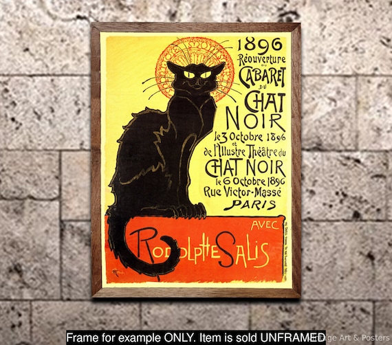 Art Nouveau Print Cabaret Du Chat Noir Vintage French