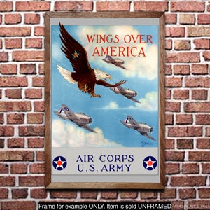 WWII Propaganda Poster Wings over America United States World War 2 Propaganda Poster  (199)