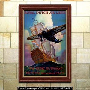 Vintage Travel Poster: Flying Dutchman, Royal Dutch Airlines Art Print