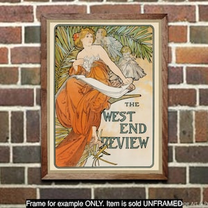 Art nouveau impression Mucha West End Review affiche vintage, oeuvre d'art murale pour la maison ou le bureau