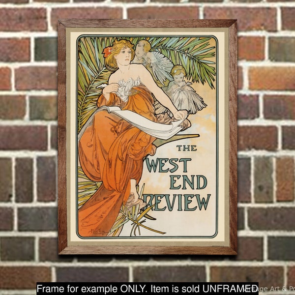 Art Nouveau Print Mucha West End Review Vintage Poster, 18'x24" OVERSTOCK ITEM