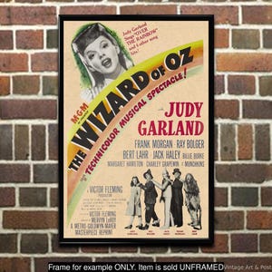 Wizard of Oz Movie Poster: Judy Garland Film Art Print