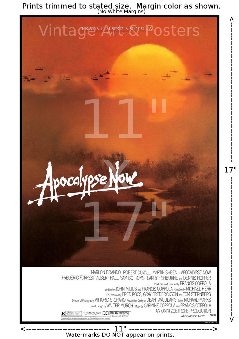 Movie Poster Apocalypse Now Vintage Film Art Print Lobby Card for Media Movie Room Decor, Wall Art 653 image 5