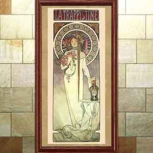 Mucha Art Nouveau Print: &quot;La Trappistine&quot;, Bohemian Decor Wall Art