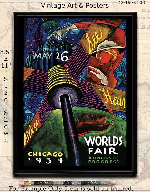 Art Deco Poster Print Vintage 1933 Chicago Worlds Fair Poster A Century Of Progress Home Decor Wall Art 125 Art Deco Poster Print Vintage 1933 Chicago Worlds Fair Poster A Century Of Progress Home Decor Wall Art 125