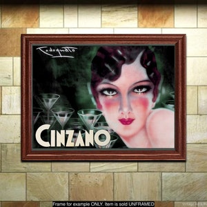 Art Deco Print Poster Vintage Art Print Cinzano Vermouth Advertisement Art  (378)