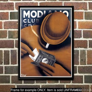Cartel publicitario, papeles de cigarrillos Modiano, impresión italiana vintage, arte de pared para decoración del hogar u oficina
