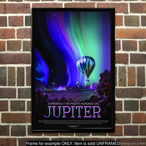 Cartel de turismo espacial JPL de la NASA Júpiter, Experimente las poderosas auroras, serie de turismo espacial, arte de pared para decoración del hogar u oficina (1102)