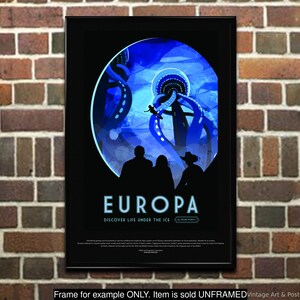 NASA JPL Space Poster: &quot;Europa&quot;, Sci-Fi Art Print