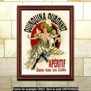 Art Nouveau Print, Jules Cheret, Quinquina Dubonnet, Vintage French Advertisement Poster, Wall art for Home or Office Decor (502)