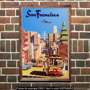 Vintage Travel Poster: San Francisco, Lockheed Constellation Aviation Art Print