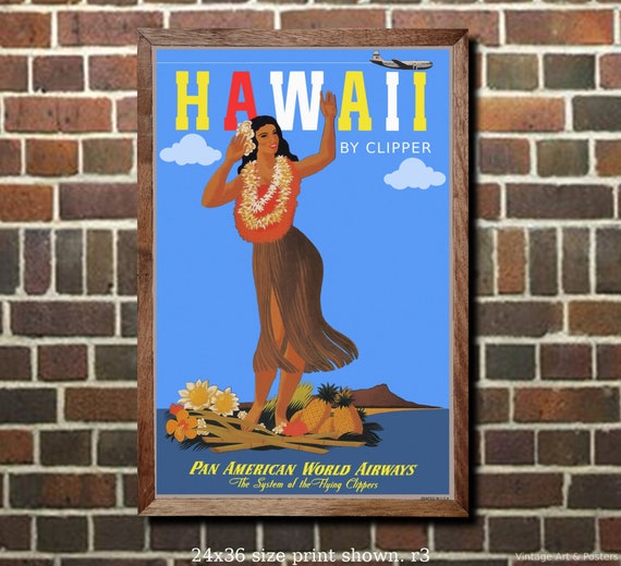 Pan Am Rome #2 6 sizes, matte+glossy avail Vintage Airline Travel Poster