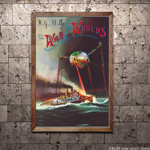 Vintage 'War Of The Worlds' H.G. Wells Movie Poster – A4 Reproduction Print (1950s Style)