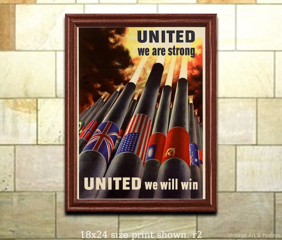A3 Vintage High Quality Allied WW2 World War II Propaganda Retro Posters Art 