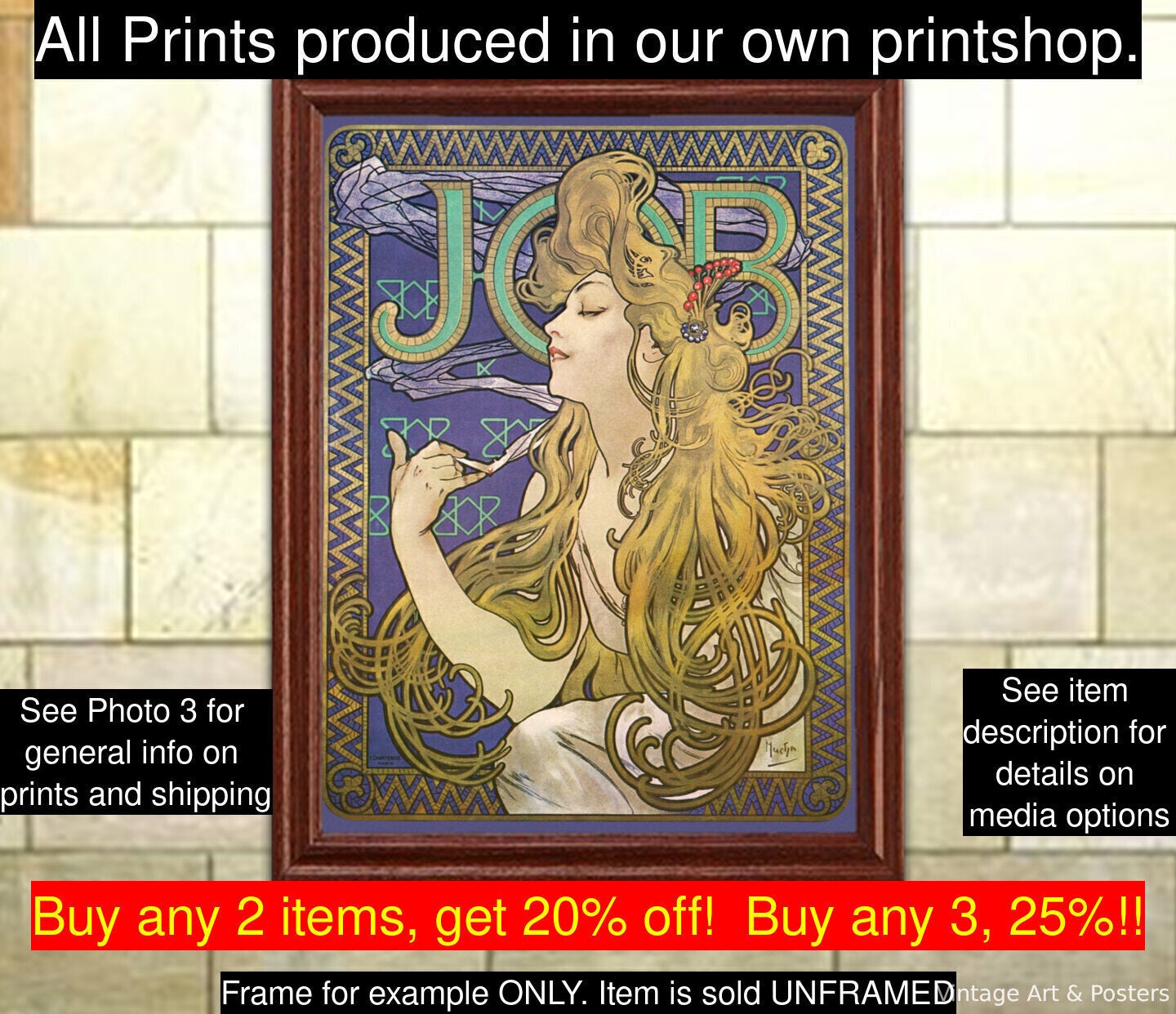 Alphonse Mucha JOB シルクスクリーン版画 Alphonse Mucha JOB シルクスクリーン版画 版画